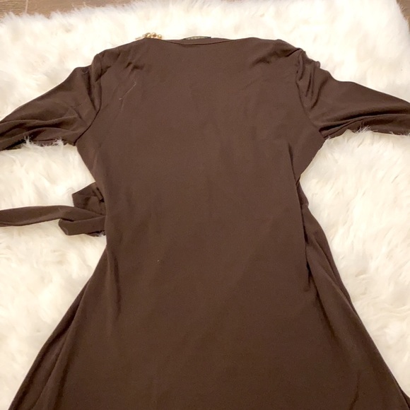 Ralph Lauren Exclusive Brown Tie-waist Dress - Size 4 - Picture 3 of 3